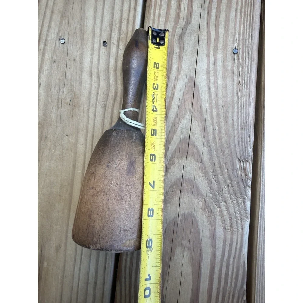 Vintage Primitive Farmhouse Wood Pestle Mallet Masher Kitchen Tool 9